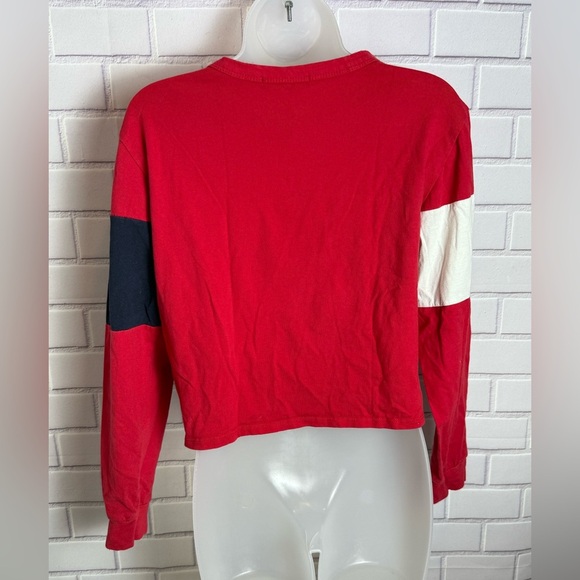 Gaze Red, White, and Navy Block long sleeve Sweatshirt top  / size S - Picture 7 of 11